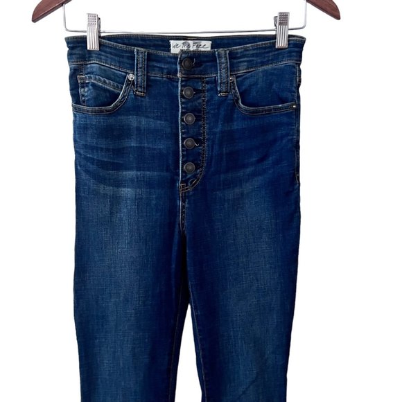 Free People Irreplaceable Flare Button Fly Raw Hem Jeans 27 - Picture 5 of 12